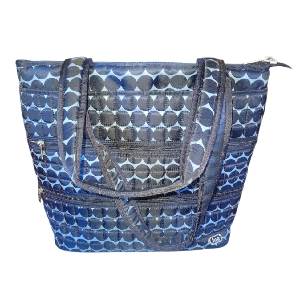 Lug Taxicab Black Pattern Quilted Purse Travel Storage Pockets Diaper Tote Bag